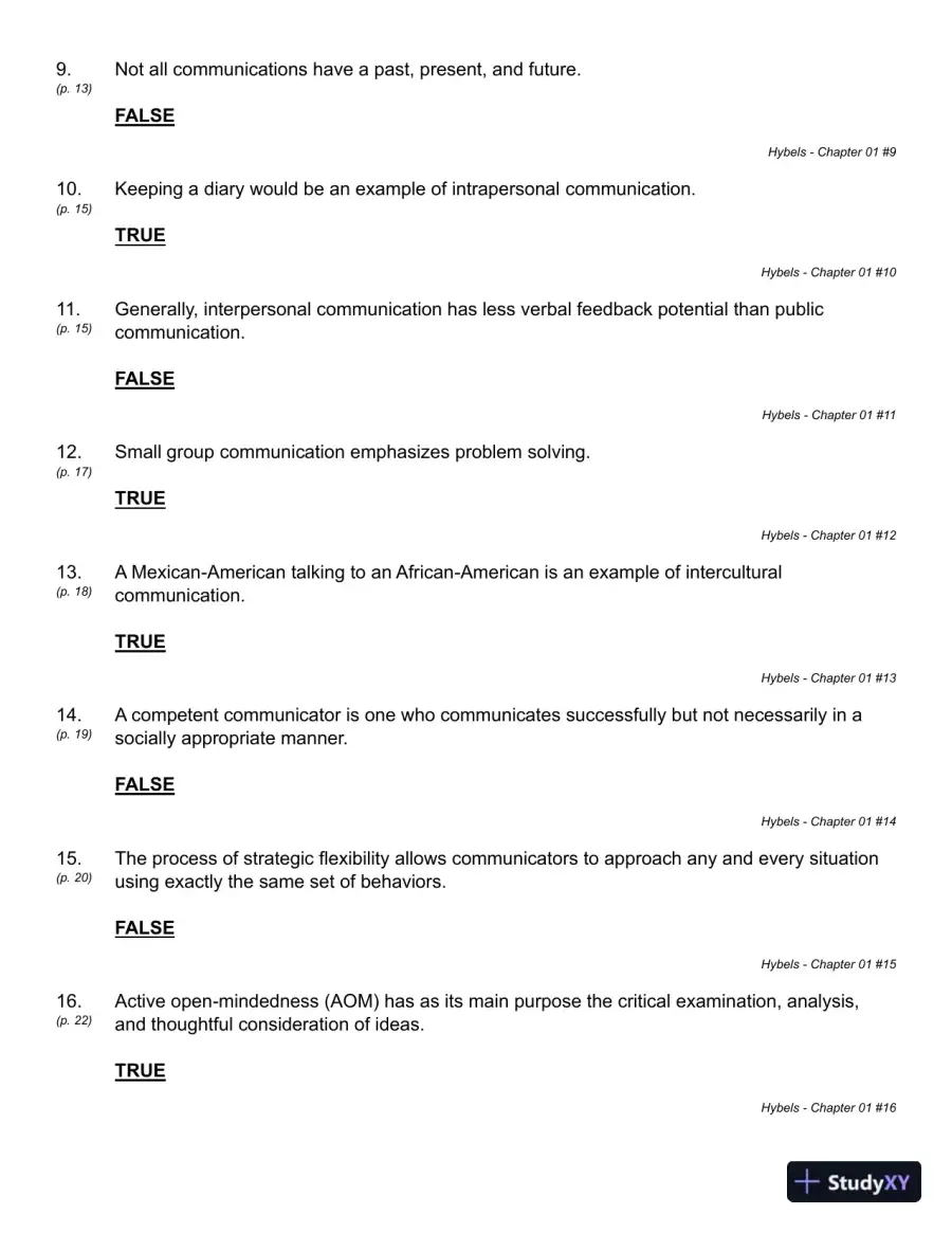 COMMUNICATING EFFECTIVELY 11th Edition Test Bank, page 12