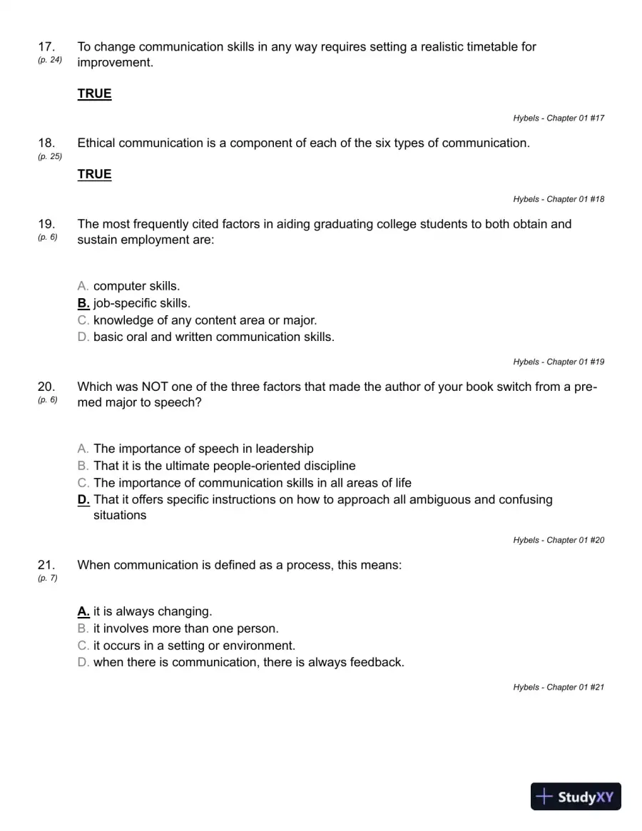 COMMUNICATING EFFECTIVELY 11th Edition Test Bank, page 13