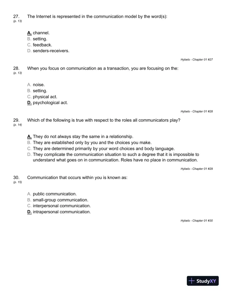 COMMUNICATING EFFECTIVELY 11th Edition Test Bank, page 15