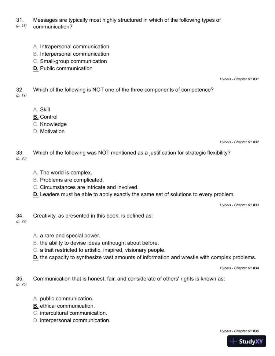 COMMUNICATING EFFECTIVELY 11th Edition Test Bank, page 16