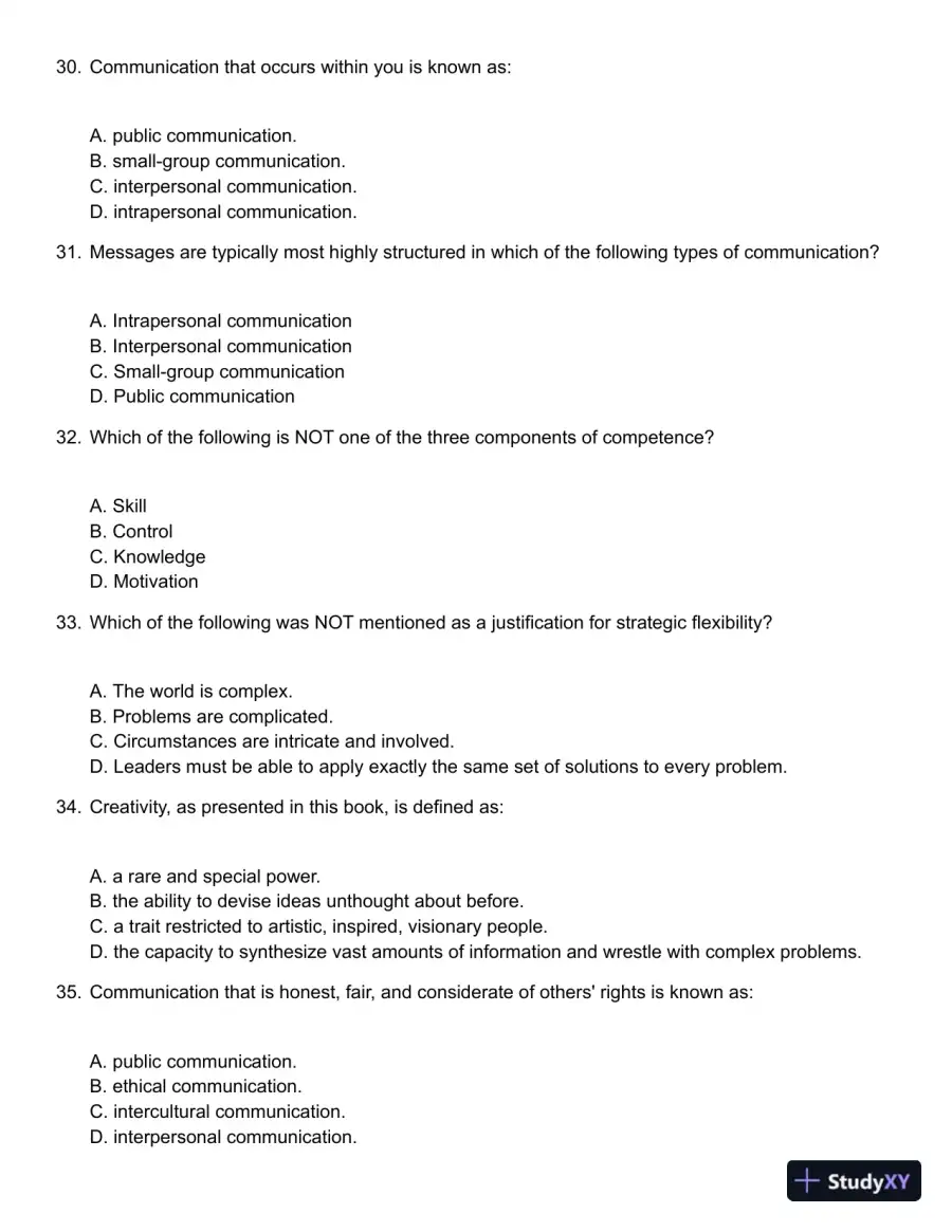 COMMUNICATING EFFECTIVELY 11th Edition Test Bank, page 6