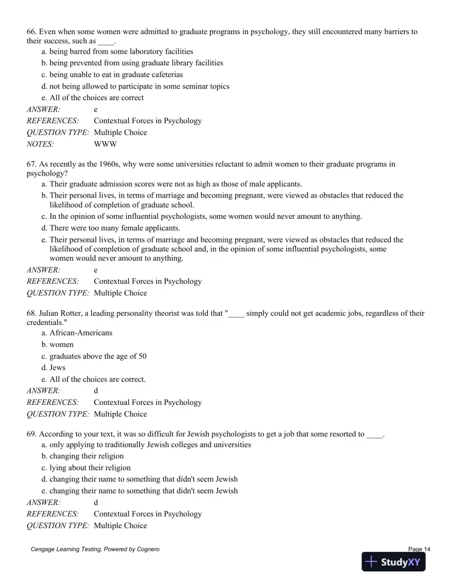 A History of Modern Psychology 11th Edition Test Bank, page 15