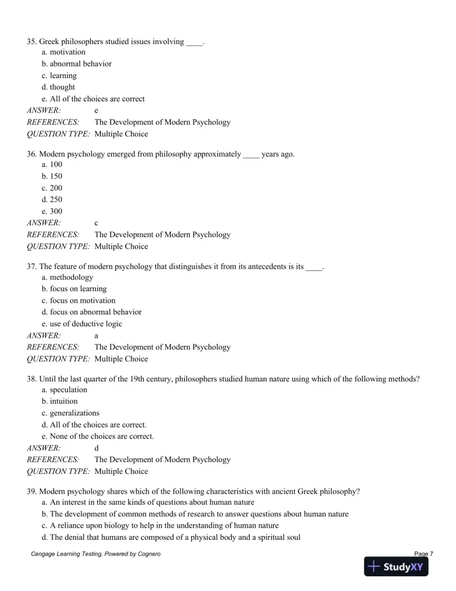 A History of Modern Psychology 11th Edition Test Bank, page 8