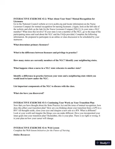 Making The Transition From LPN To RN, 1st Edition Class Notes - Page 12 preview image