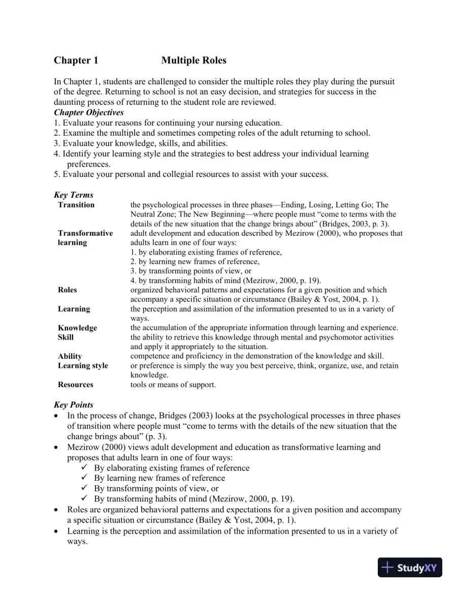 Making The Transition From LPN To RN, 1st Edition Class Notes, page 3