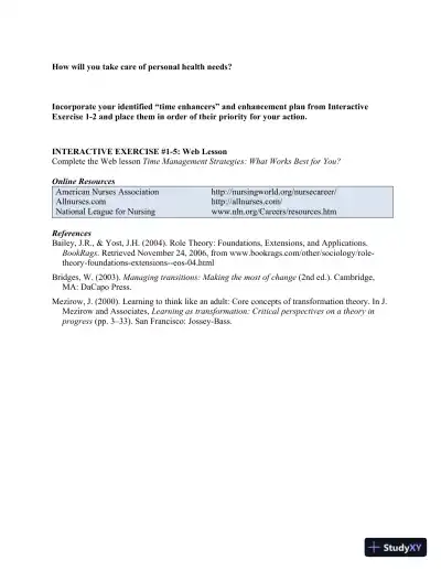 Making The Transition From LPN To RN, 1st Edition Class Notes - Page 8 preview image