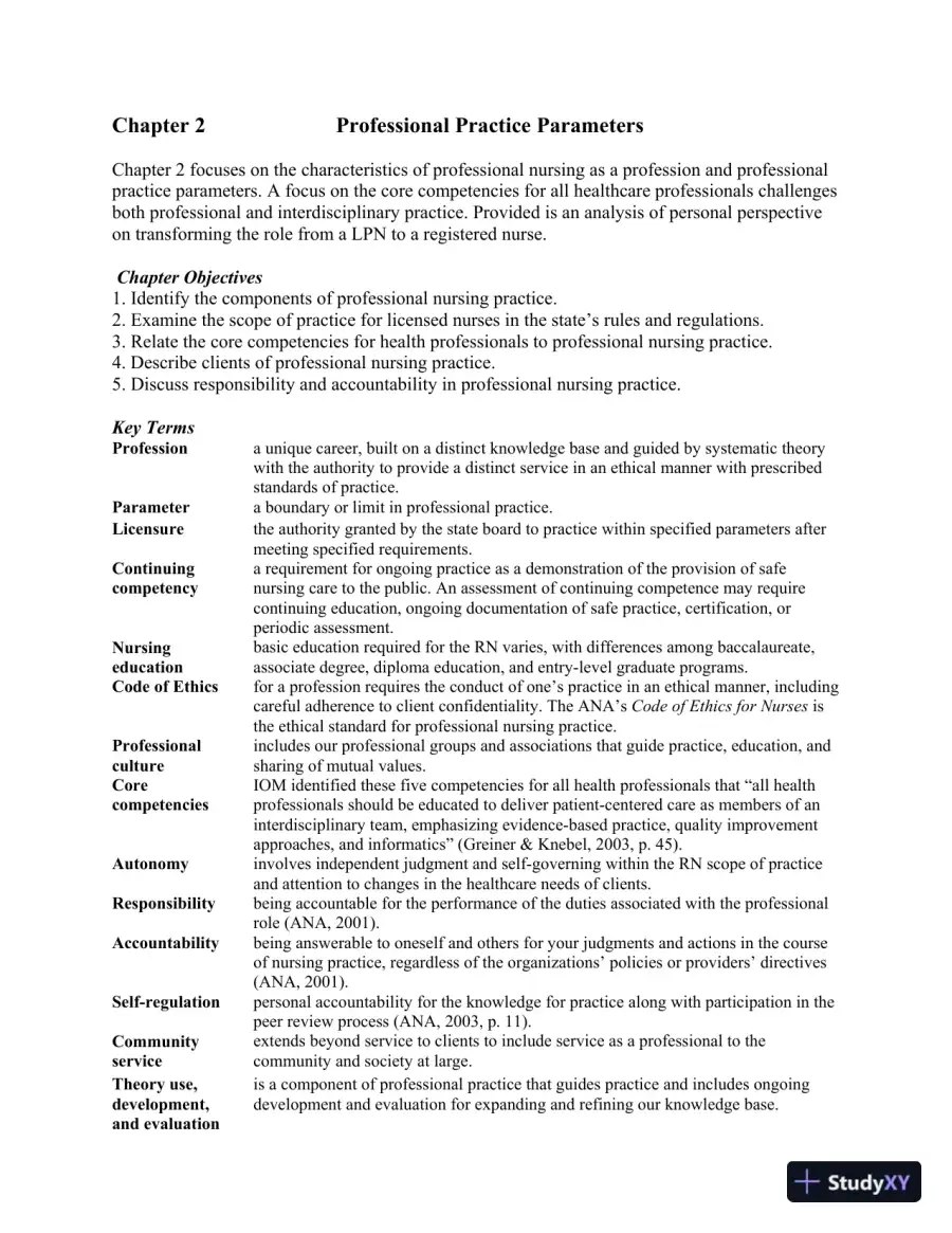 Making The Transition From LPN To RN, 1st Edition Class Notes, page 9