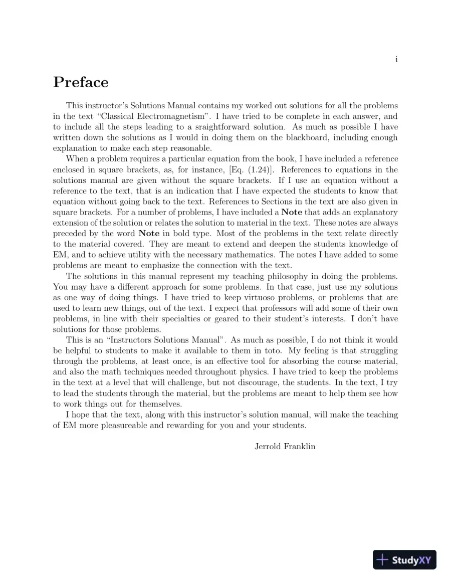 Solution Manual for Classical Electromagnetism, 1st Edition, page 3