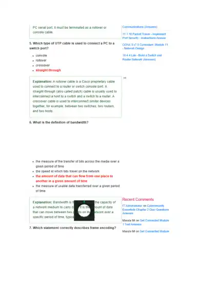 CCNA V7 Exam Answers - Page 3 preview image