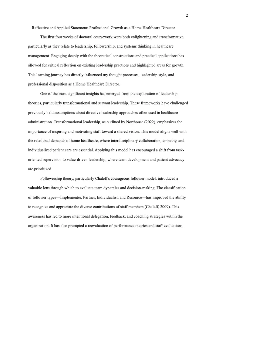 Reflective and Applied Statement, page 2