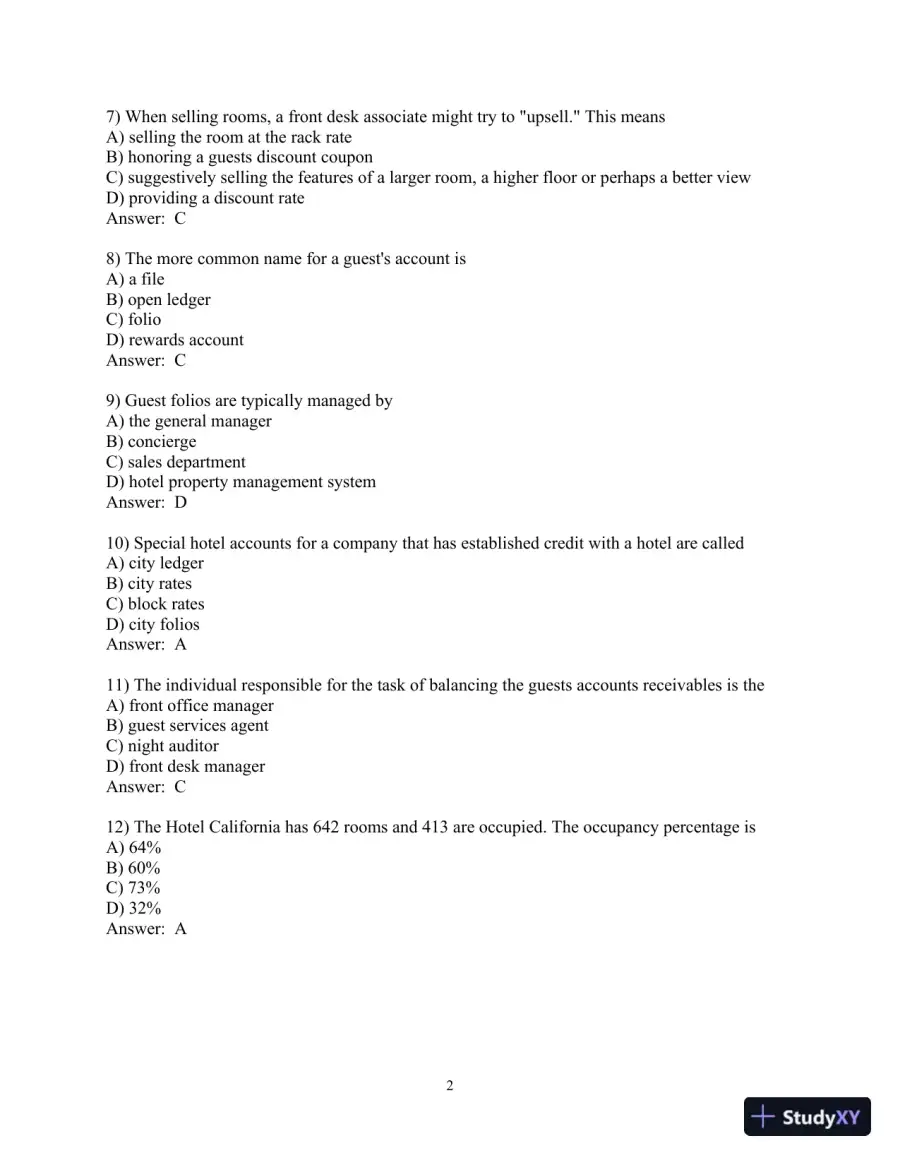 Test Bank for Introduction to Hospitality , 8th Edition, page 15