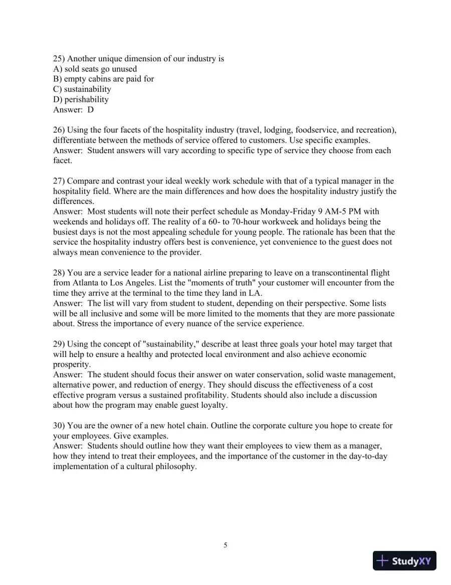 Test Bank for Introduction to Hospitality , 8th Edition, page 6