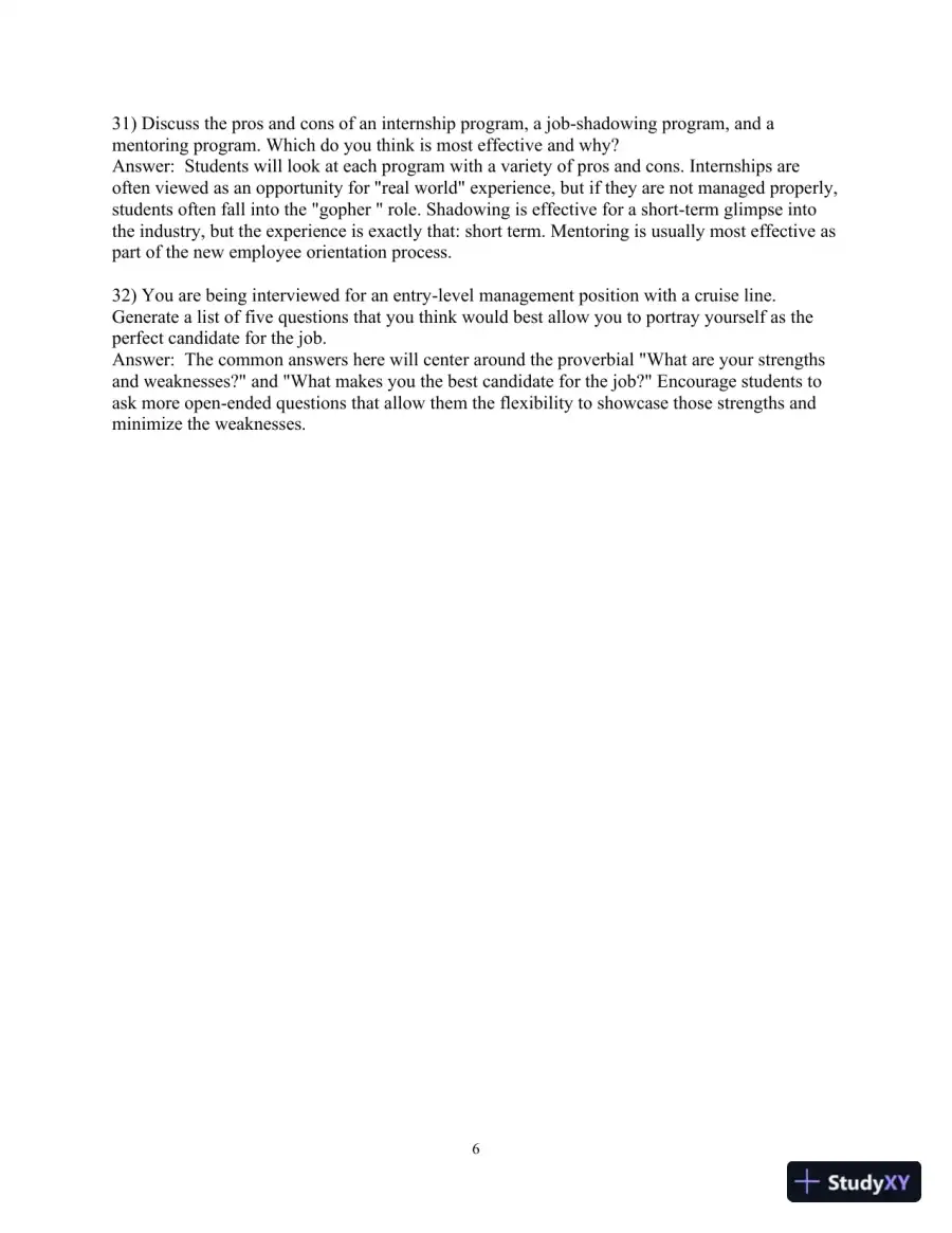 Test Bank for Introduction to Hospitality , 8th Edition, page 7