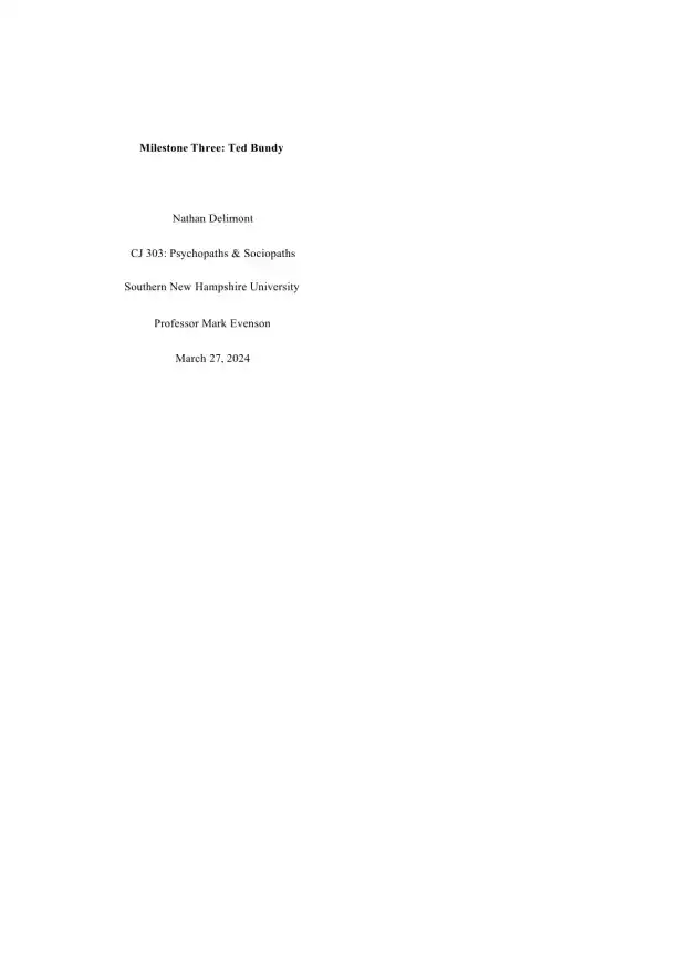 Understanding Ted Bundy Profile, Traits, and Publi - Page 1 preview image