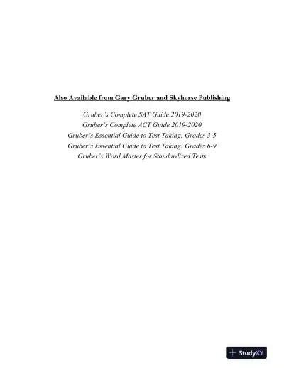 Gruber's Complete GRE Guide 2019-2020 (2019) - Page 7 preview image