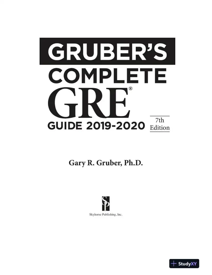 Gruber's Complete GRE Guide 2019-2020 (2019), page 8