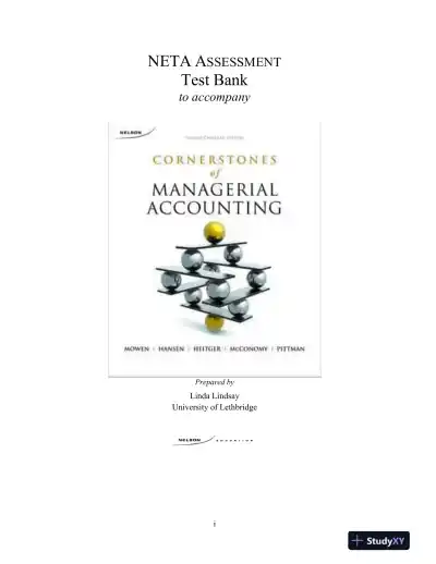 Cornerstones of Managerial Accounting 2nd Edition Test Bank - Page 1 preview image