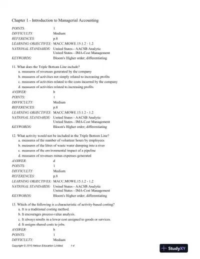 Cornerstones of Managerial Accounting 2nd Edition Test Bank - Page 11 preview image