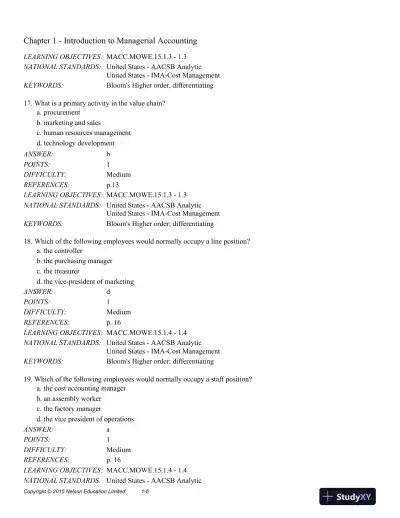 Cornerstones of Managerial Accounting 2nd Edition Test Bank - Page 13 preview image