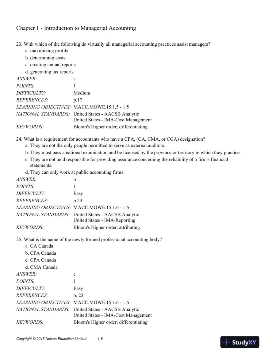Cornerstones of Managerial Accounting 2nd Edition Test Bank, page 15