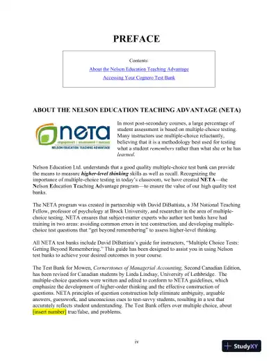 Cornerstones of Managerial Accounting 2nd Edition Test Bank - Page 5 preview image