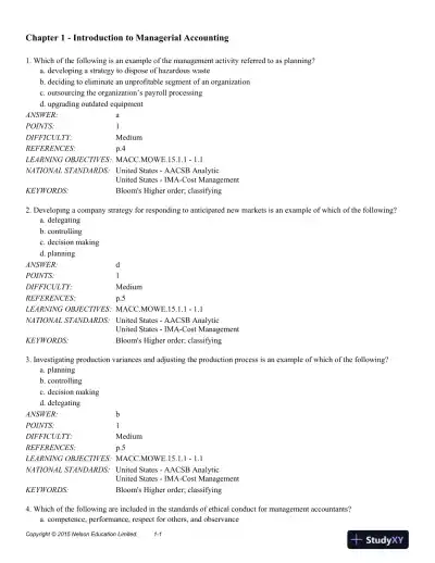 Cornerstones of Managerial Accounting 2nd Edition Test Bank - Page 8 preview image