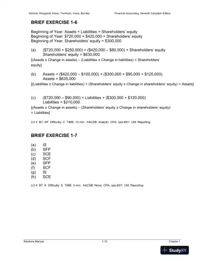Solution Manual for Financial Accounting: Tools for Business Decision-Making, Seventh Canadian Edition - Page 13 preview image