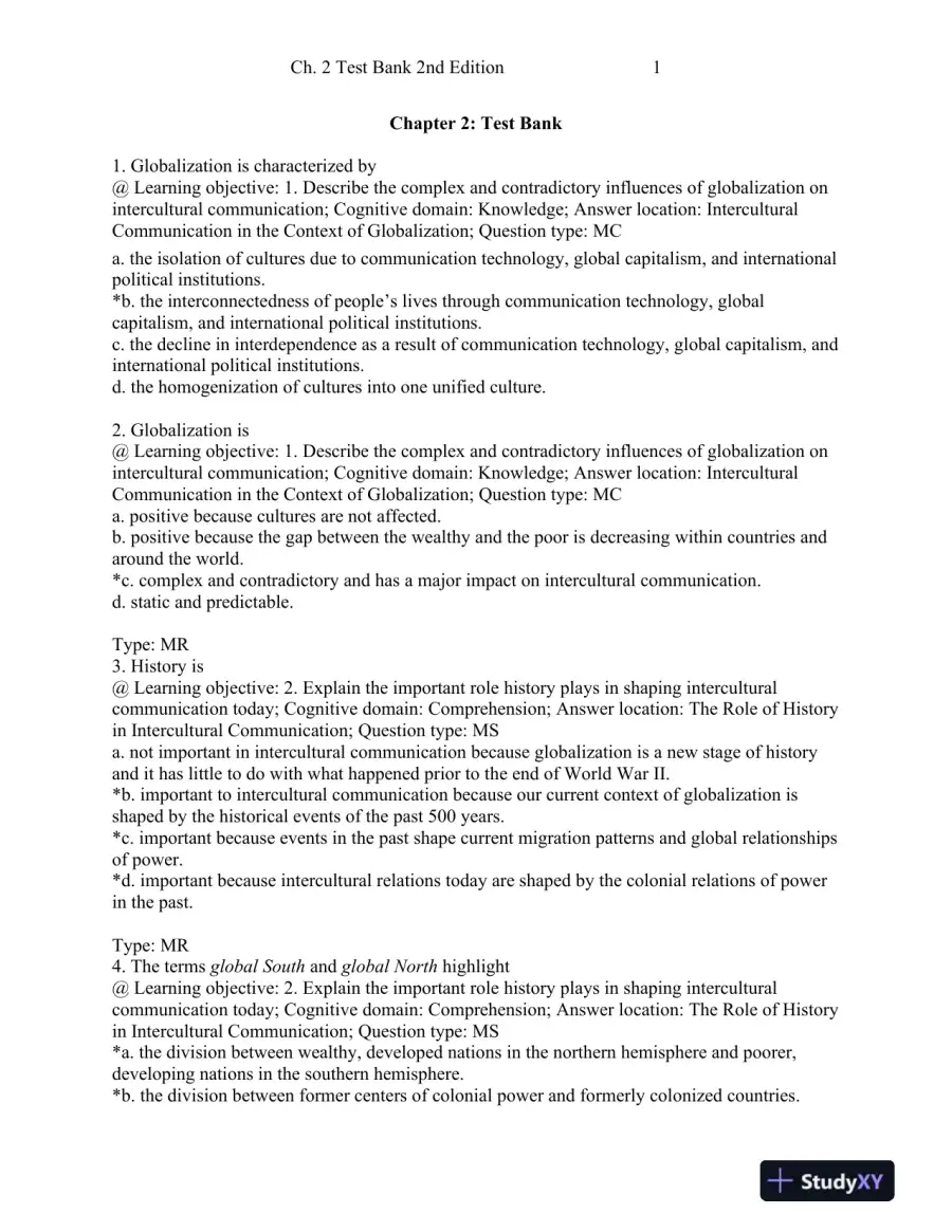 Intercultural Communication: Globalization and Social Justice Second Edition Test Bank, page 10