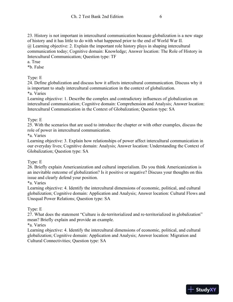 Intercultural Communication: Globalization and Social Justice Second Edition Test Bank, page 15