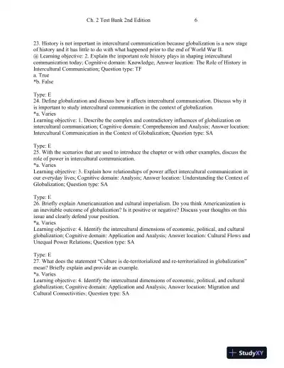 Intercultural Communication: Globalization and Social Justice Second Edition Test Bank - Page 15 preview image