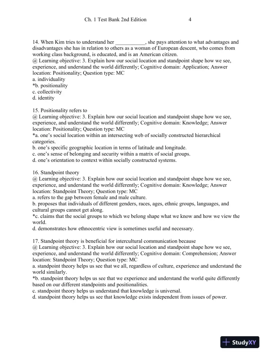Intercultural Communication: Globalization and Social Justice Second Edition Test Bank, page 5