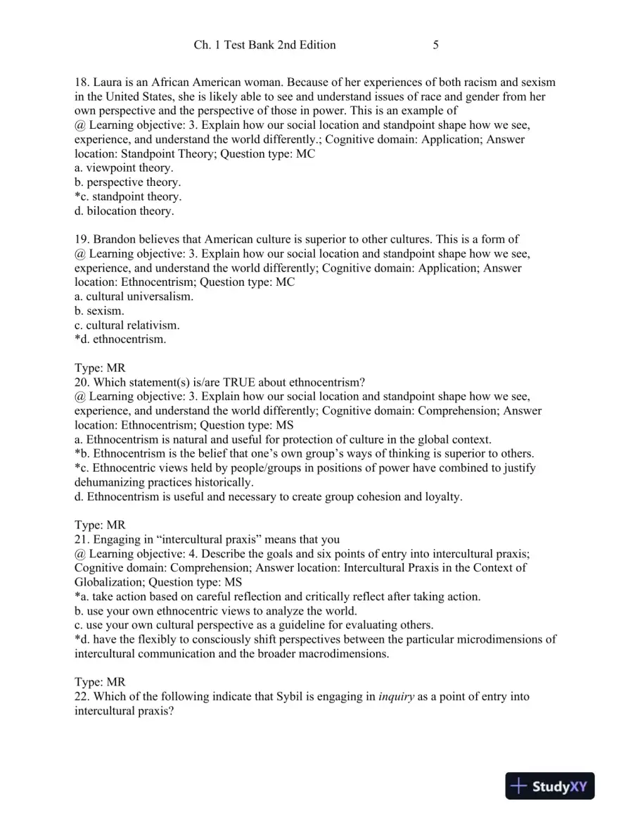 Intercultural Communication: Globalization and Social Justice Second Edition Test Bank, page 6