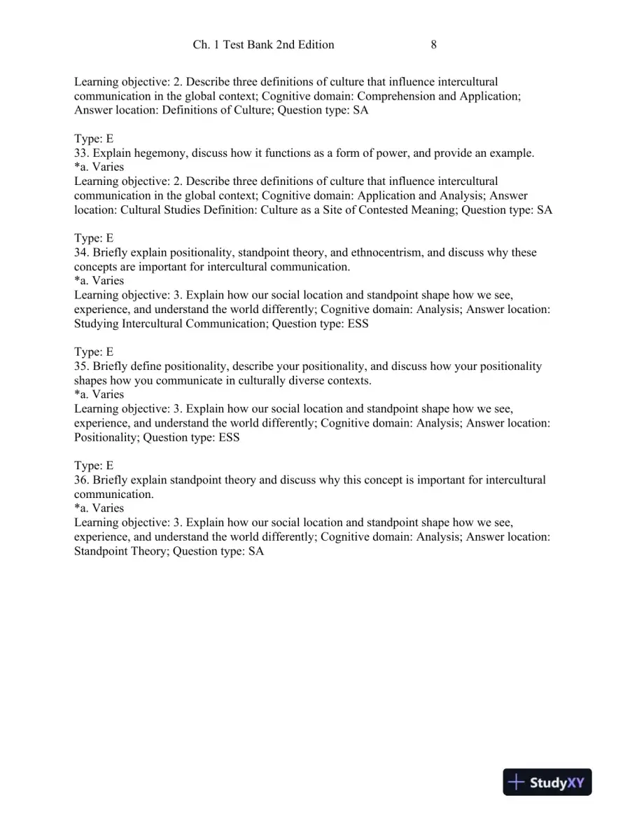 Intercultural Communication: Globalization and Social Justice Second Edition Test Bank, page 9