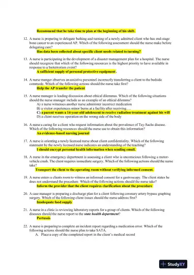 2019 ATI RN Leadership Proctored Exam Version 1 With Answers (70 Solved Questions) - Page 3 preview image