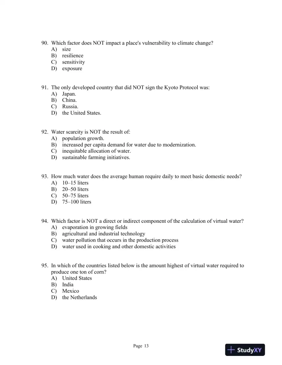 World Regional Geography Without Subregions: Global Patterns, Local Lives Seventh Edition Test Bank, page 14