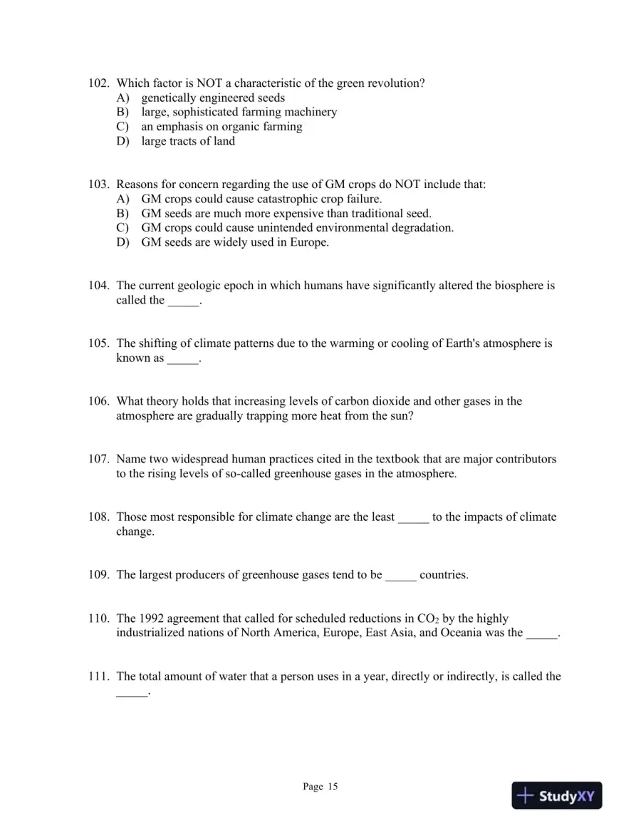 World Regional Geography Without Subregions: Global Patterns, Local Lives Seventh Edition Test Bank, page 16