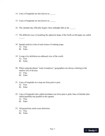 World Regional Geography Without Subregions: Global Patterns, Local Lives Seventh Edition Test Bank - Page 4 preview image