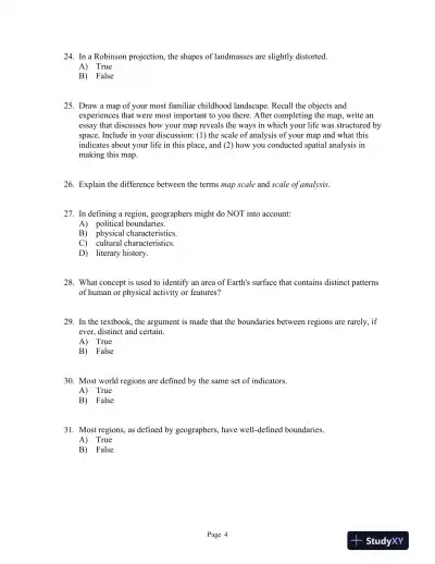 World Regional Geography Without Subregions: Global Patterns, Local Lives Seventh Edition Test Bank - Page 5 preview image