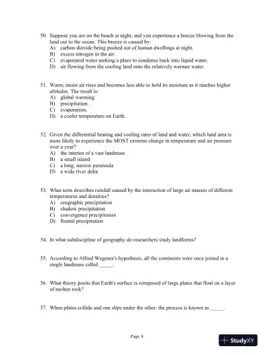 World Regional Geography Without Subregions: Global Patterns, Local Lives Seventh Edition Test Bank - Page 9 preview image