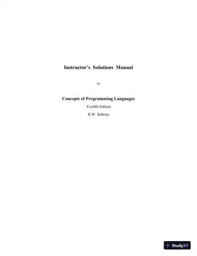 Solution Manual for Concepts of Programming Languages, 12th Edition - Page 1 preview image