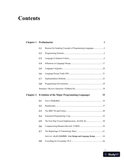 Solution Manual for Concepts of Programming Languages, 12th Edition - Page 10 preview image