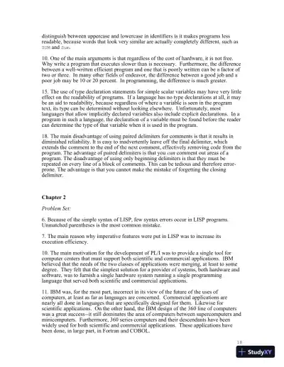 Solution Manual for Concepts of Programming Languages, 12th Edition - Page 19 preview image