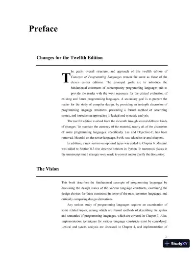 Solution Manual for Concepts of Programming Languages, 12th Edition - Page 3 preview image