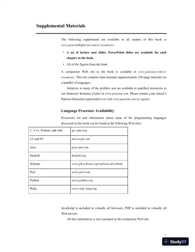 Solution Manual for Concepts of Programming Languages, 12th Edition - Page 6 preview image