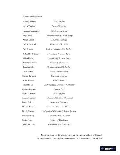 Solution Manual for Concepts of Programming Languages, 12th Edition - Page 8 preview image