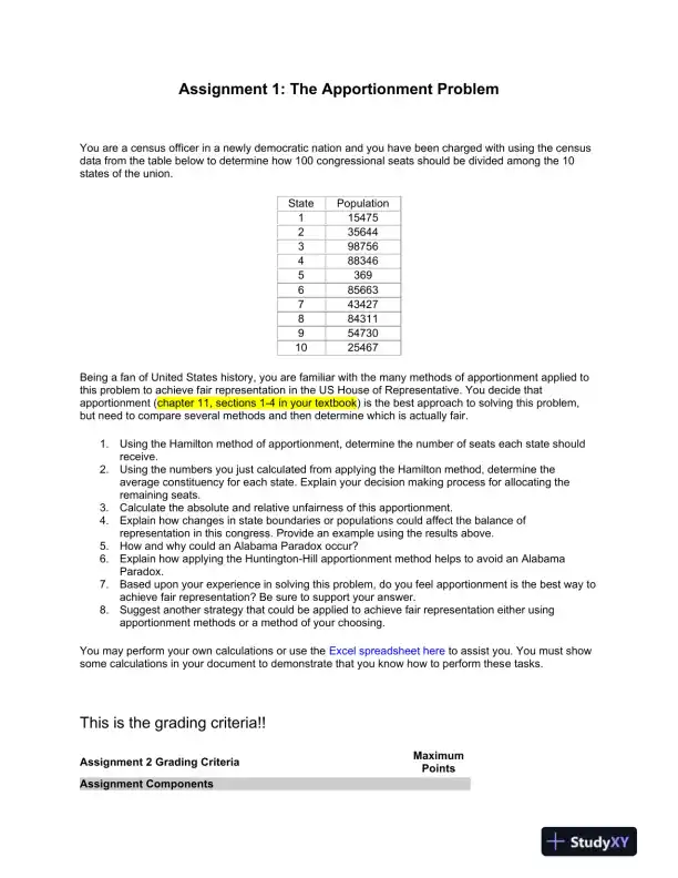 The Apportionment Problem - Page 1 preview image