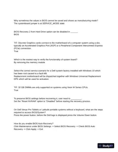 2021 Dell Client Foundations Practice Exam with Answers (69 Solved Questions) - Page 4 preview image