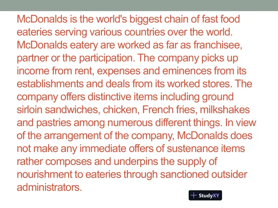 Study Of Sales Of Mcdonald's Food Products, page 5