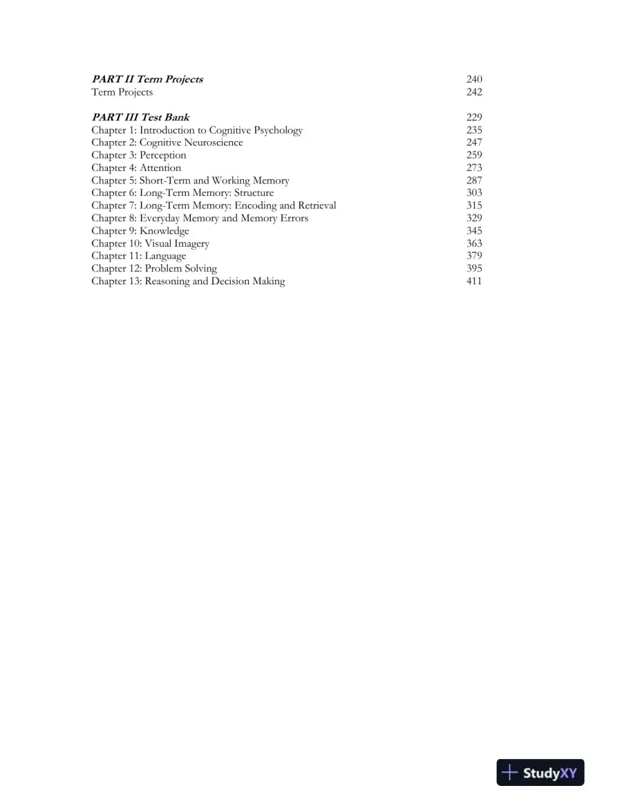 Test Bank For Cognitive Psychology: Connecting Mind, Research And Everyday Experience, 3rd Edition, page 6