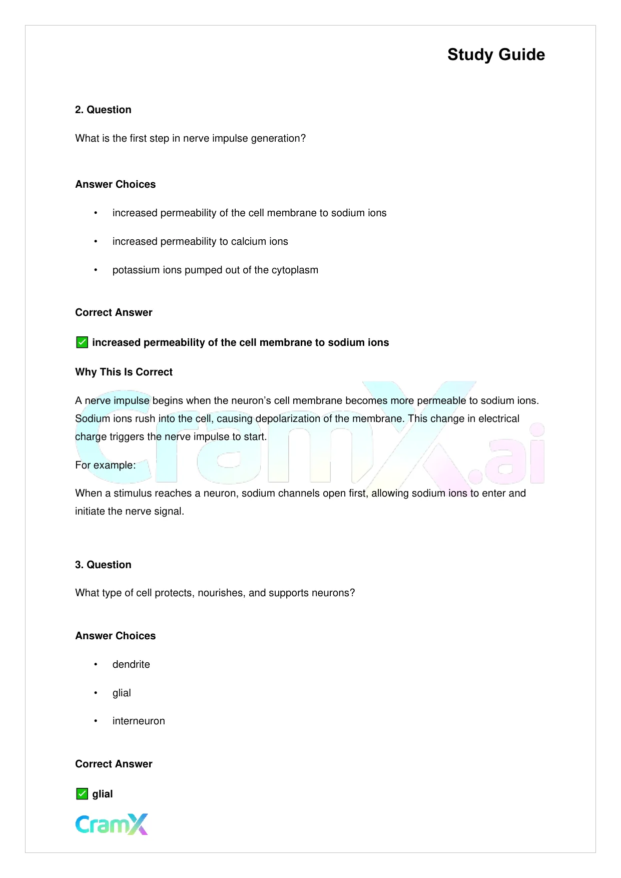 Biology - Nervous Coordination - Page 5 preview image